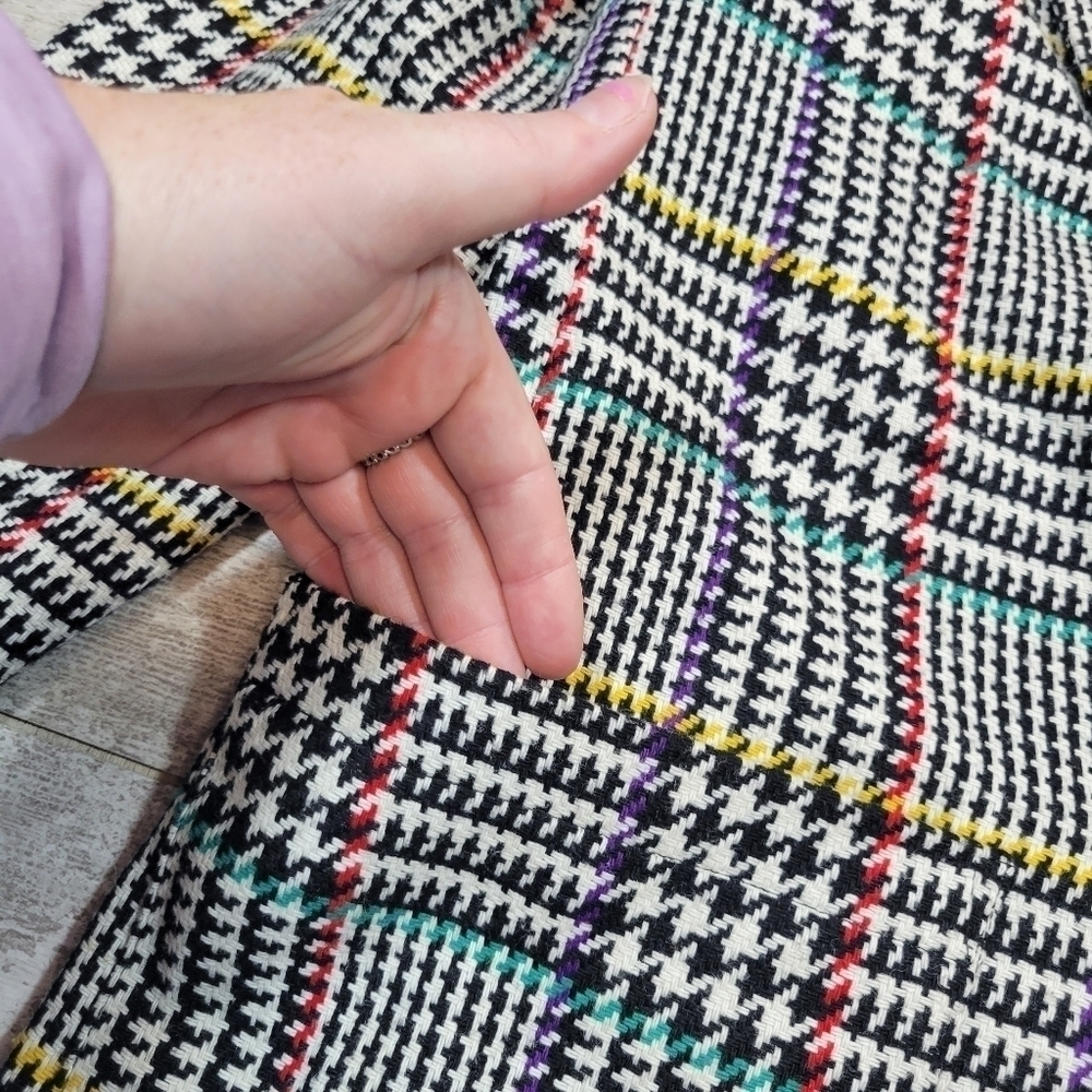 Multi Color Houndstooth Wool Blazer - Picture 3 of 6